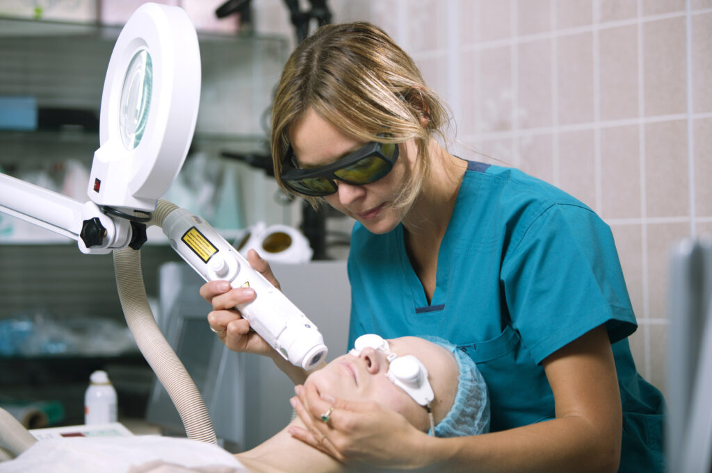 Woman-having-a-laser-skin-treatment