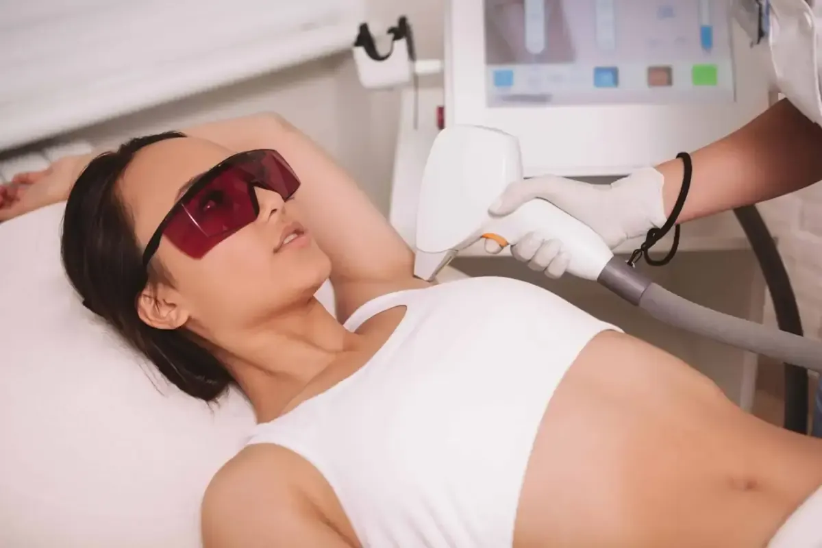 Asian woman getting armpit laser